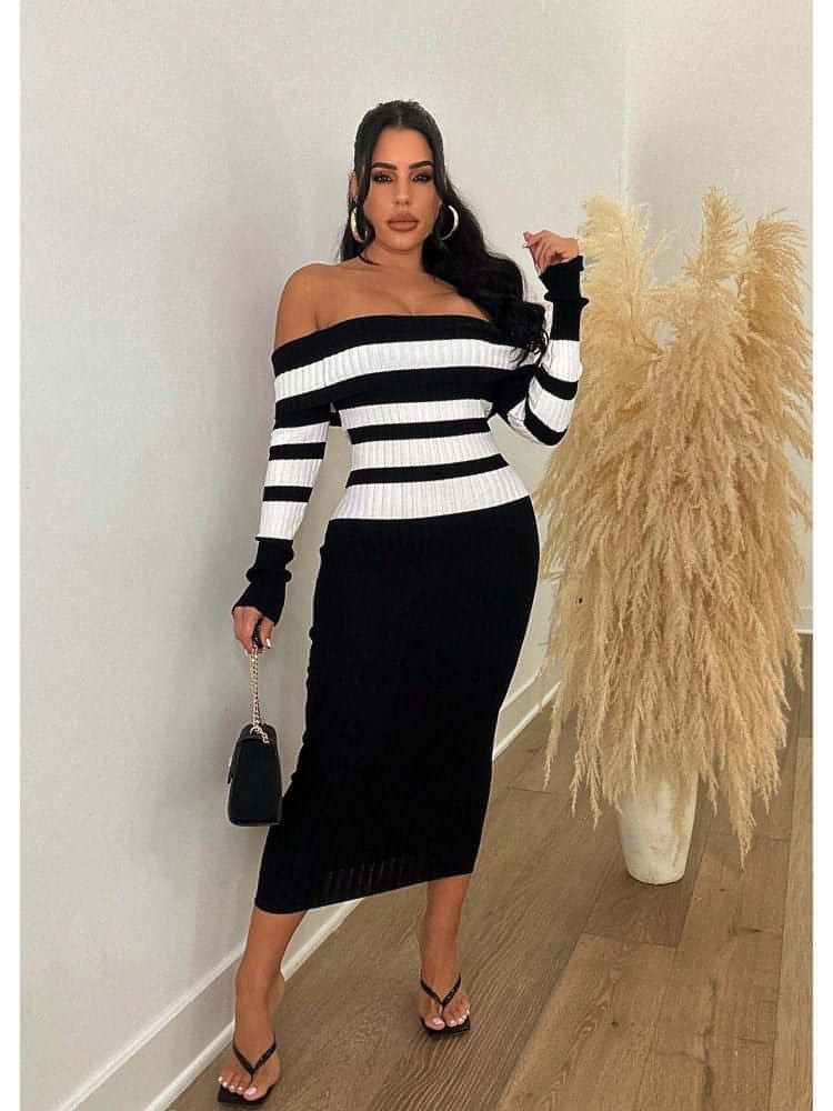 Princess Off Shoulder Sweater Dress