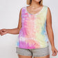 Tie Dye Tank With Studded Detail, Loose Fit, Easy Casual Wear