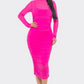 See Me Coming Ruched Midi Dress