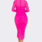 See Me Coming Ruched Midi Dress