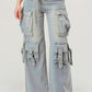 Belted Denim Cargo Jean