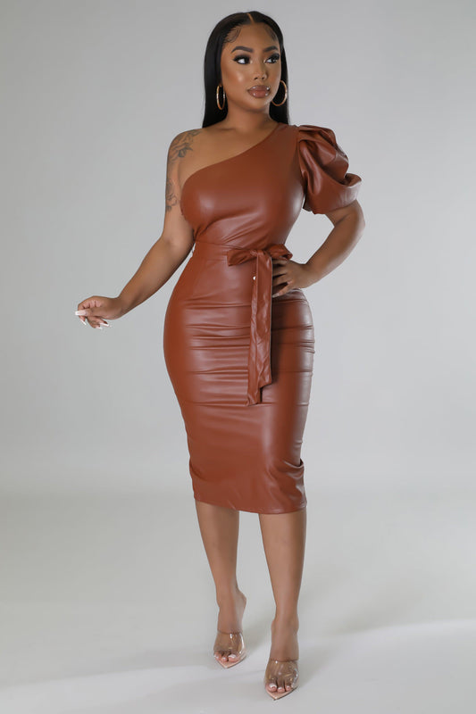 Stepping Out Faux Leather Dress