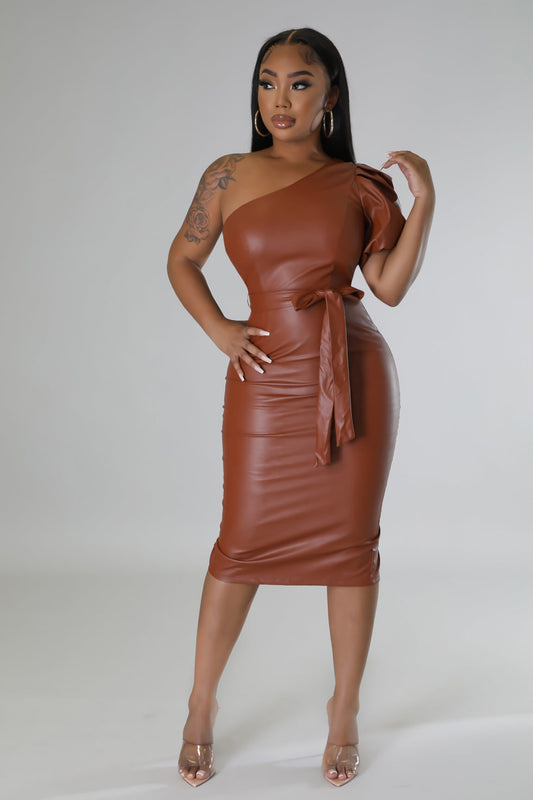 Stepping Out Faux Leather Dress