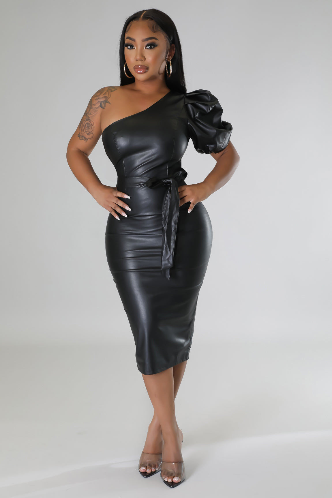 Stepping Out Faux Leather Dress