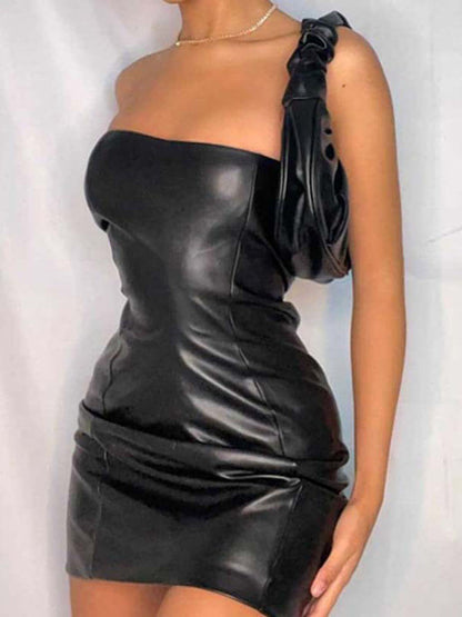 Leather Halter Summer Dress